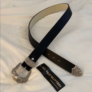 COPY - Black Belt w/ silver buckle. New with tags